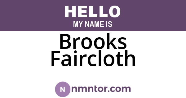 Brooks Faircloth