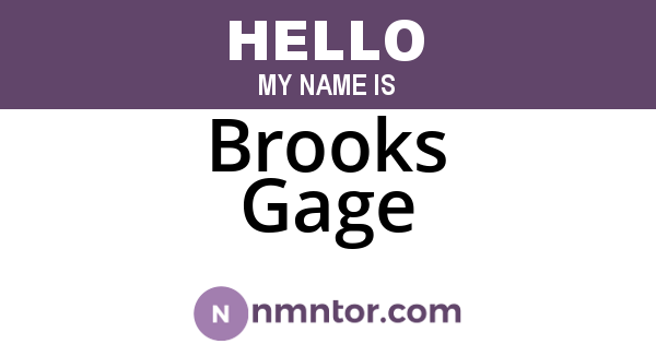 Brooks Gage