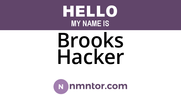 Brooks Hacker