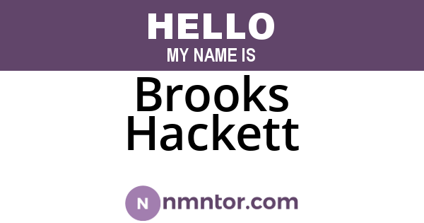 Brooks Hackett
