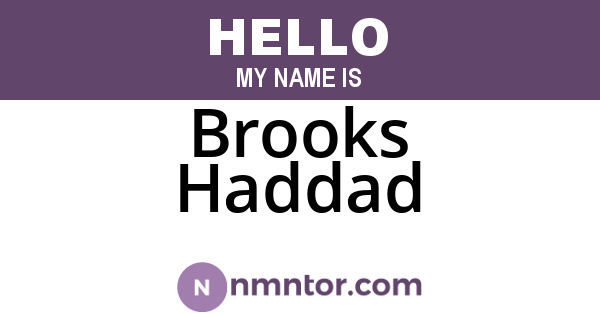 Brooks Haddad