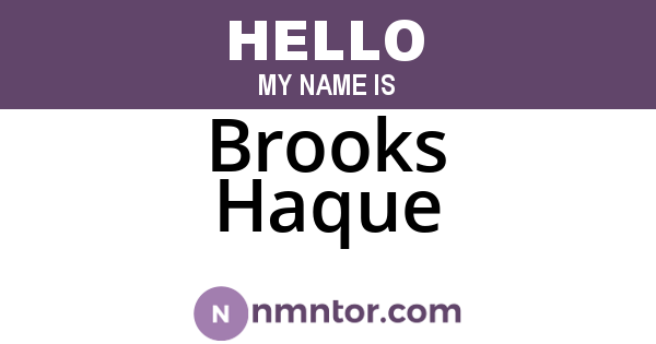 Brooks Haque