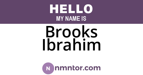 Brooks Ibrahim