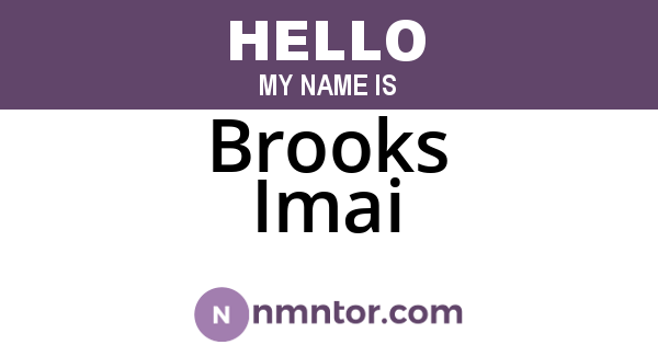 Brooks Imai
