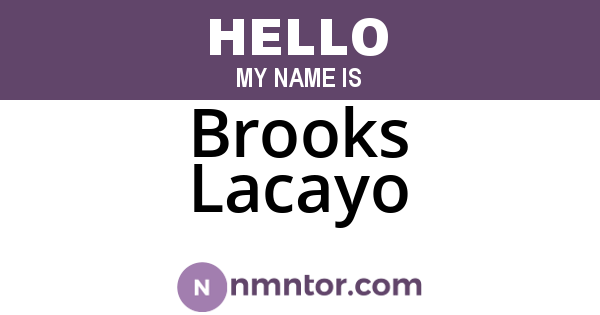 Brooks Lacayo