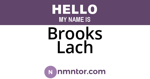 Brooks Lach