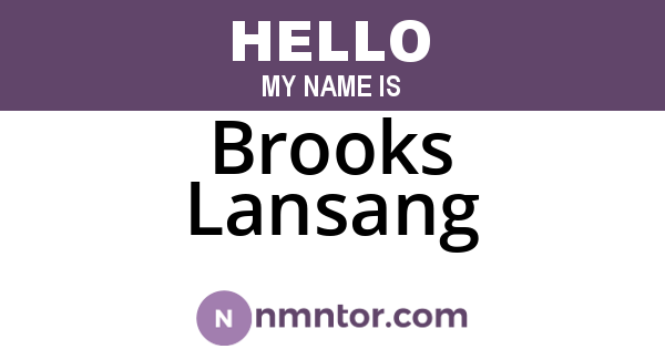 Brooks Lansang