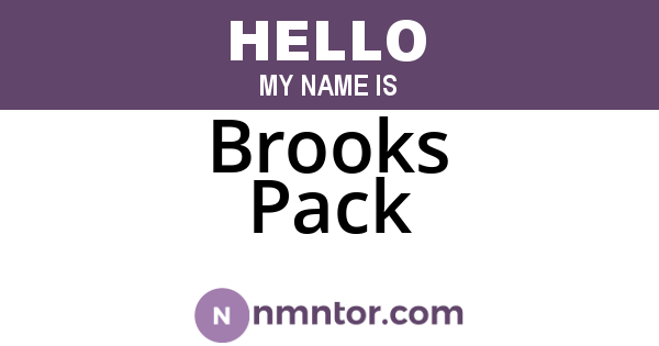 Brooks Pack