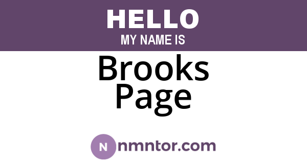 Brooks Page