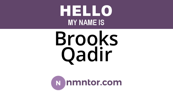 Brooks Qadir