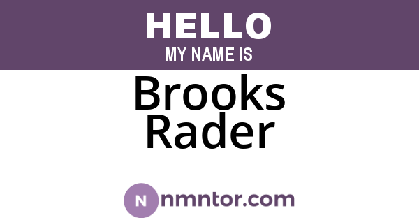 Brooks Rader