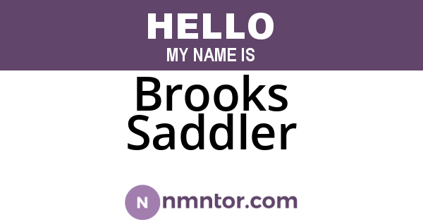 Brooks Saddler