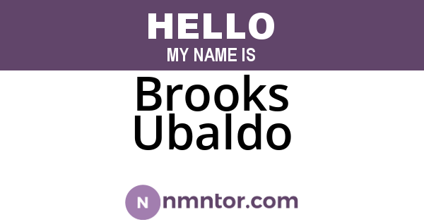 Brooks Ubaldo
