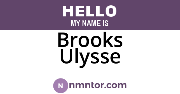 Brooks Ulysse