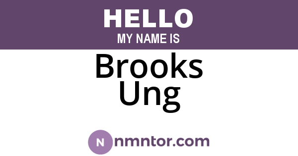 Brooks Ung