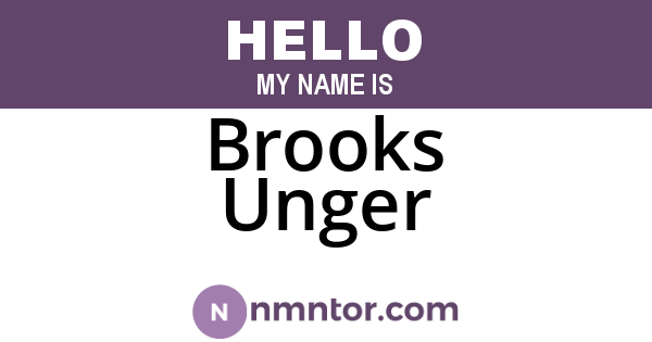 Brooks Unger