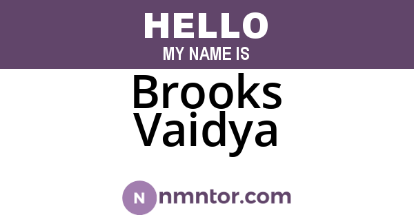 Brooks Vaidya