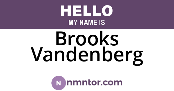 Brooks Vandenberg