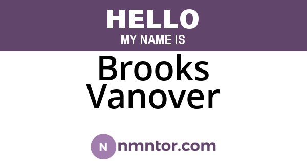 Brooks Vanover