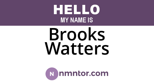 Brooks Watters