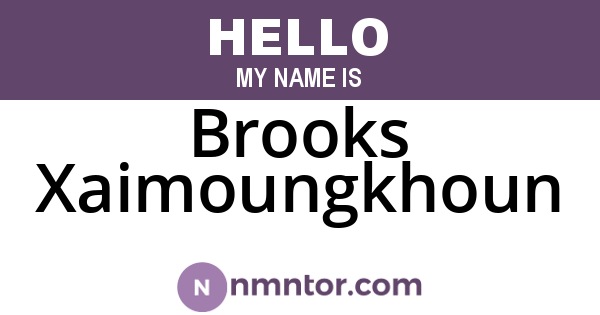 Brooks Xaimoungkhoun