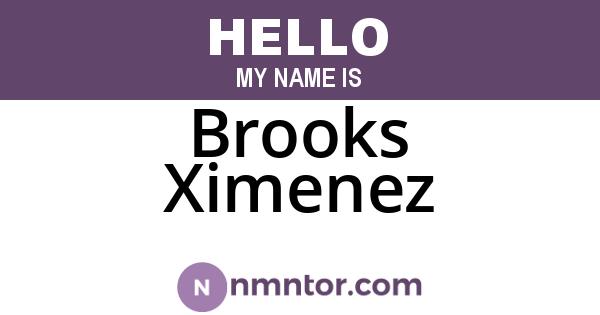 Brooks Ximenez