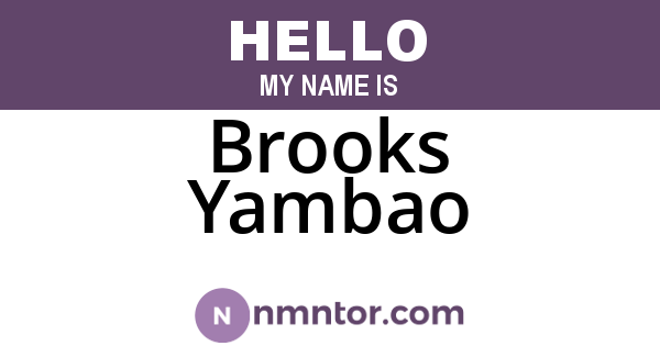 Brooks Yambao
