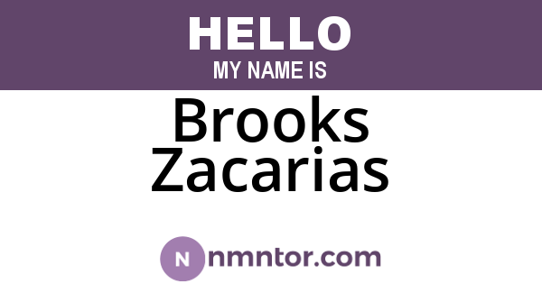 Brooks Zacarias