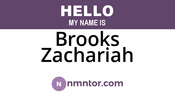 Brooks Zachariah