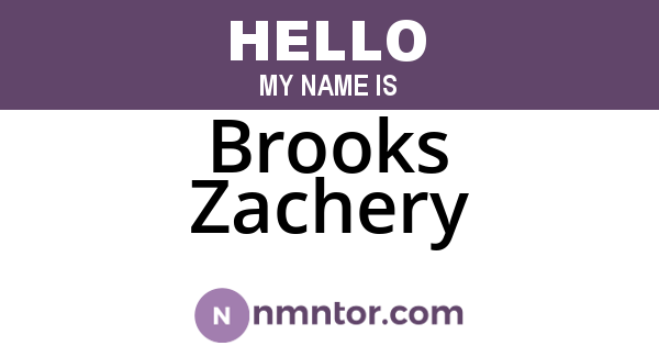 Brooks Zachery