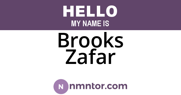 Brooks Zafar