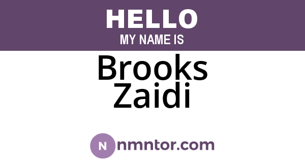 Brooks Zaidi