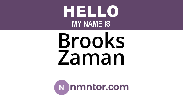 Brooks Zaman