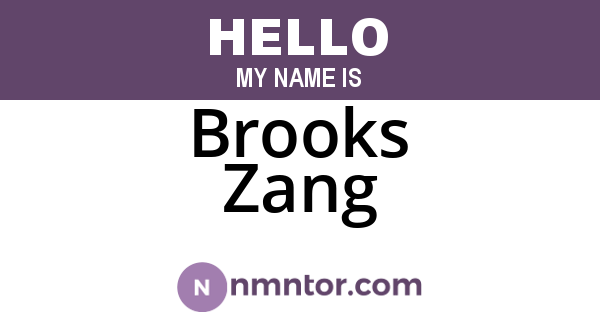 Brooks Zang