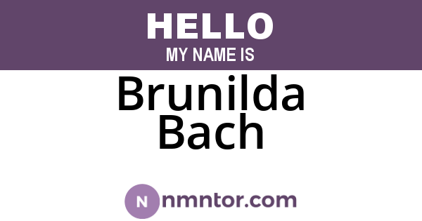 Brunilda Bach
