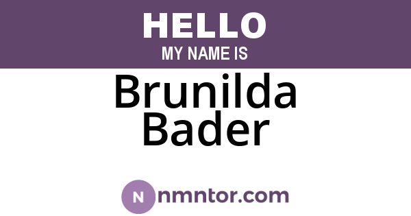 Brunilda Bader