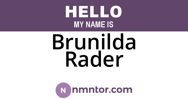 Brunilda Rader