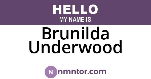 Brunilda Underwood
