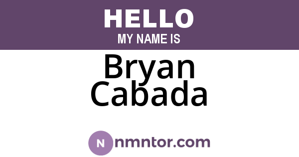 Bryan Cabada