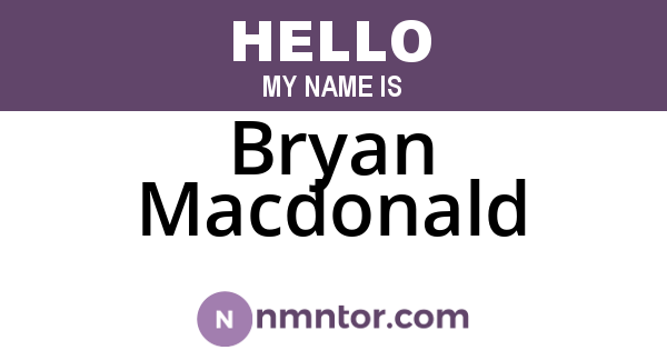 Bryan Macdonald