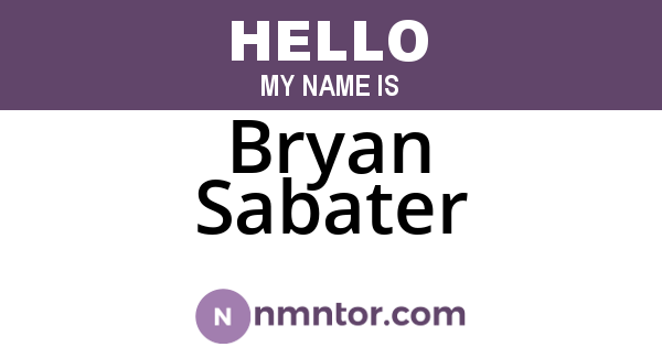 Bryan Sabater