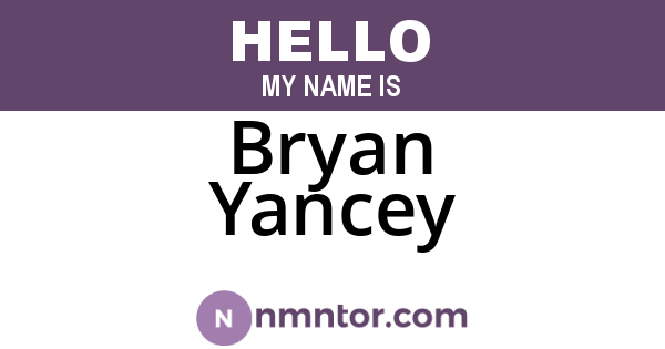 Bryan Yancey