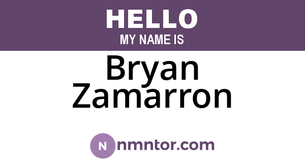 Bryan Zamarron