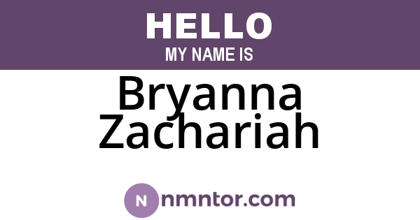 Bryanna Zachariah