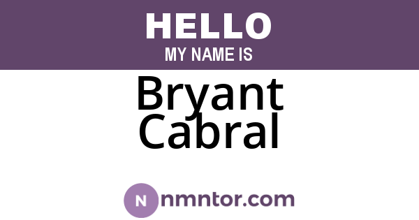 Bryant Cabral