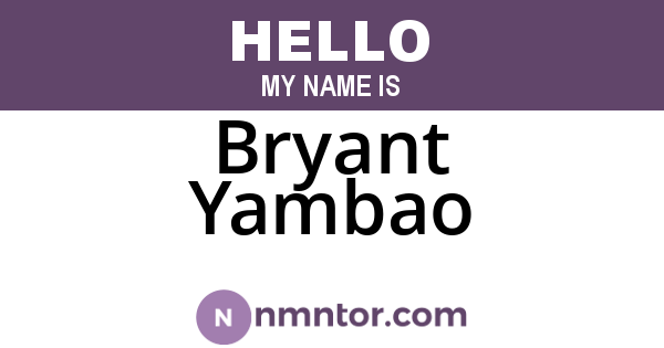 Bryant Yambao