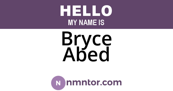 Bryce Abed