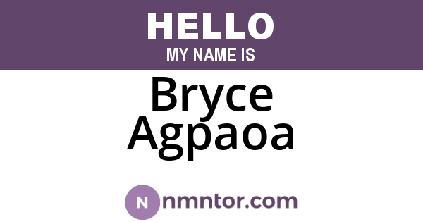 Bryce Agpaoa