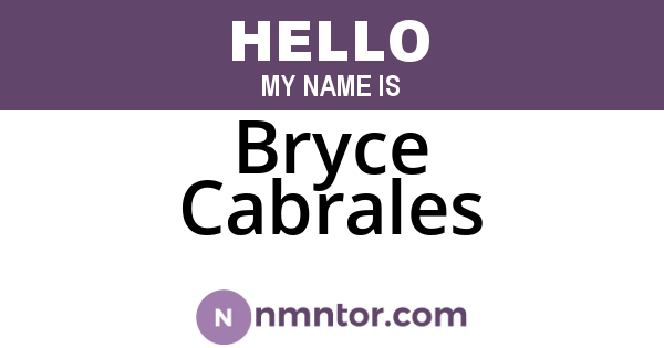 Bryce Cabrales