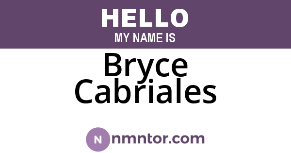 Bryce Cabriales